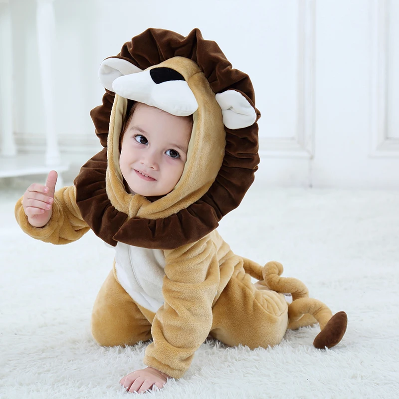 Infant Baby Rompers Clothes Boys Girls Cartoon Pajamas   Baby Onesie Romper Newborn Hooded Jumpsuit