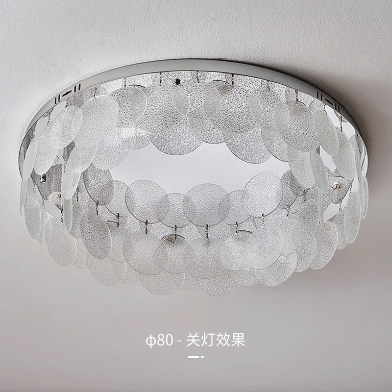 Cristal led luz de teto redonda abajur vidro lâmpadas teto lustre para sala estar quarto decoração casa