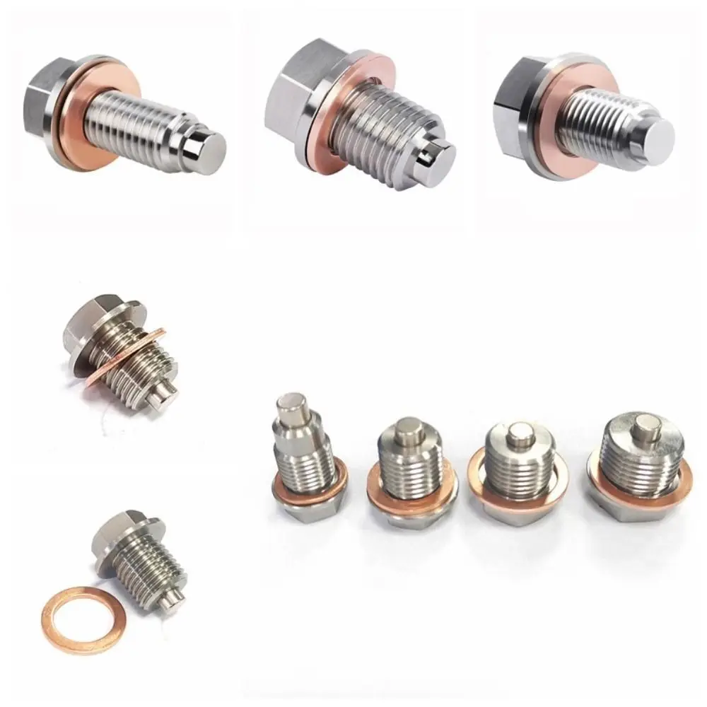 M12 M16 M18 M20 Oil Drain Plug Stainless Steel with Neodymium Magnet Sump Drain Nut Bolt with Copper Gasket Magnetic