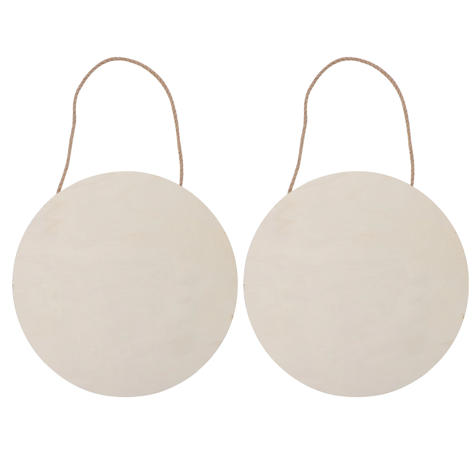 

2 Pcs The Circle Wooden Door Plate Christmas Decorations Party Custom Hanging Sign