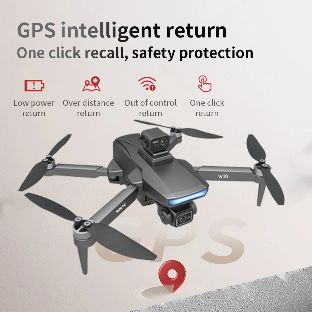 W10 الطائرة بدون طيار ثلاثة محاور Gimbal EIS استقرار GPS طائرة بدون طيار مع شاشة OAS 4K HD كاميرا التتابع تجنب العوائق بالليزر الطائرات بدون طيار #5
