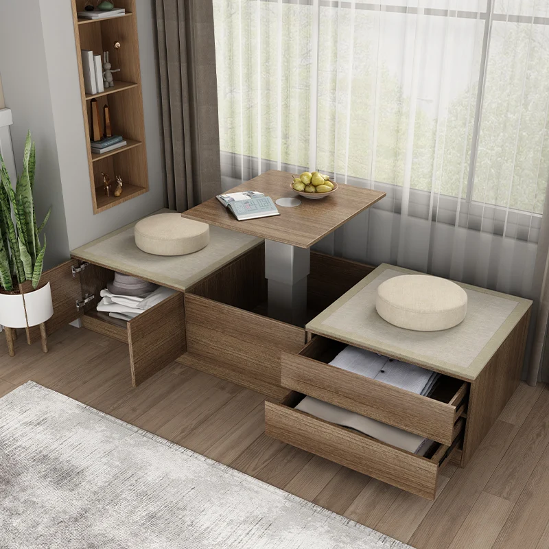 Solid wood balcony bay window cabinet can be sitting and lifted, bedroom tatami window sill floor cabinet low cabinet