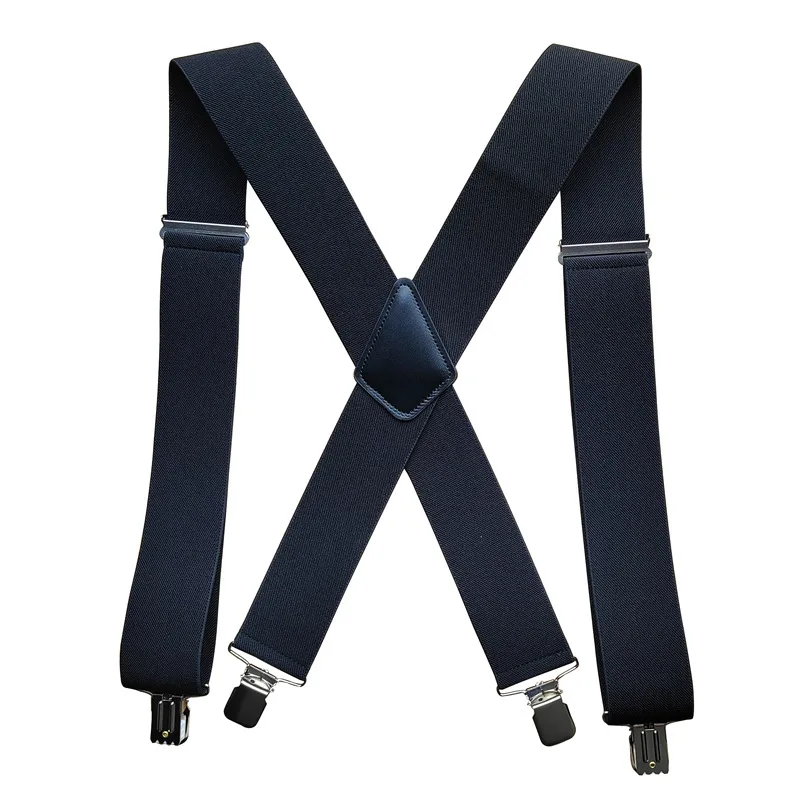 5cm Men Suspenders Elastic Adjustable 4 Strong Clips Suspender Straps Back Trousers Braces