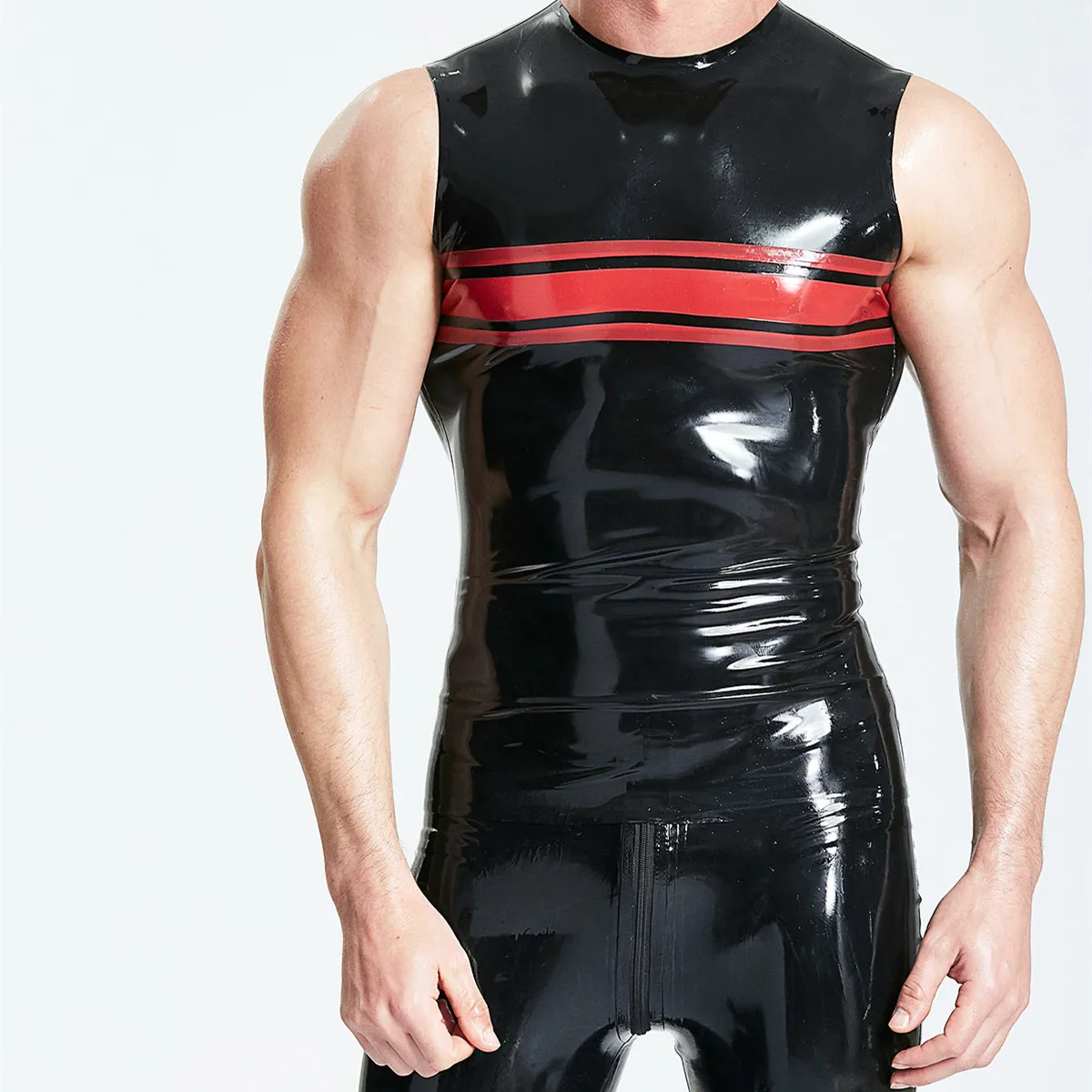 Combinaison de chat en caoutchouc Gummi, 100% latex, 0,4mm, dans l'ensemble, Zentai, AnzDPKostüm, haut de sport tendance, noir et rouge