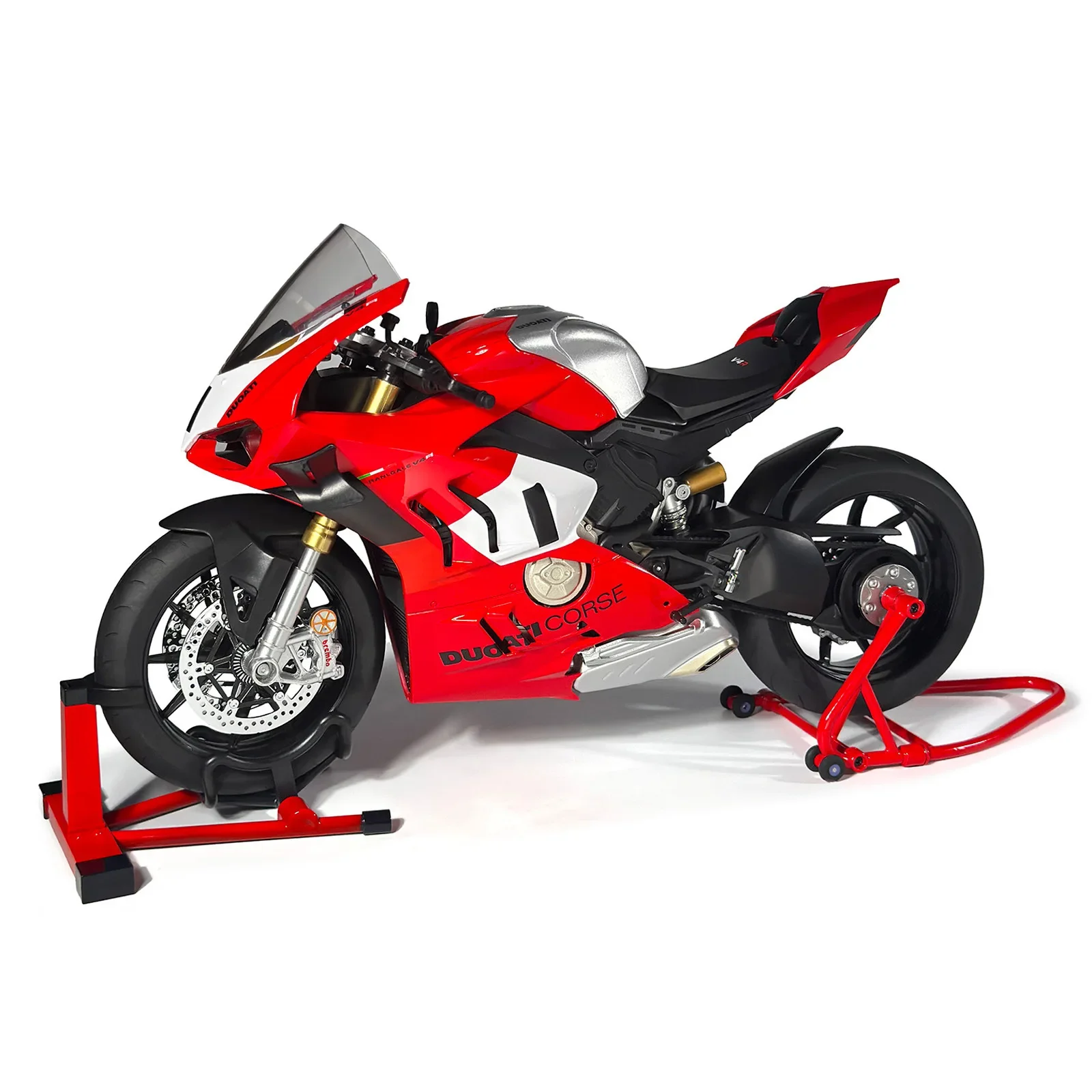 

1:6 4VR Motorcycle Model Toys Alloy Diecast With shock absorbers Sound Light Toy for Children Boys Gifts