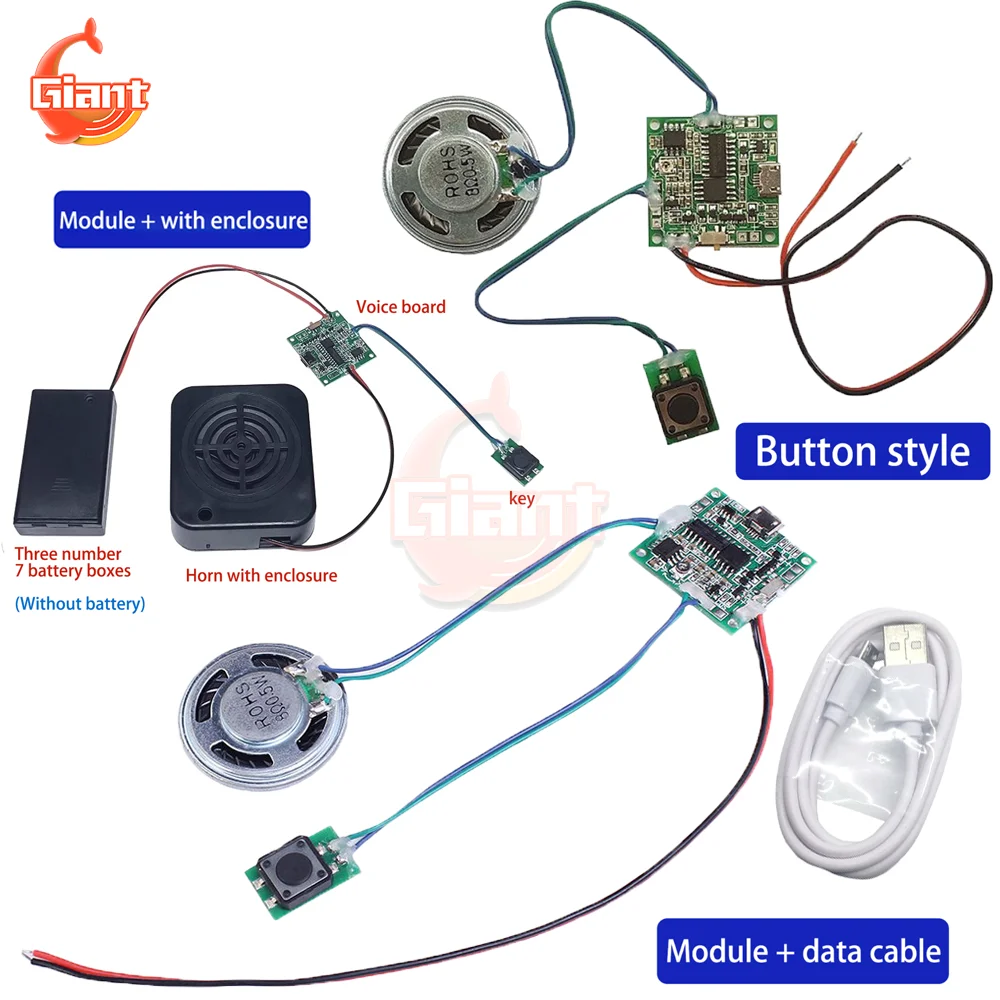 Mini Sound Recorder Module MP3 WAV Music Voice Player Programmable Board Photosensitive Sensor Audio Amplifier Board Speaker