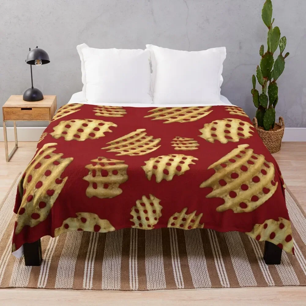 

Crunchy Waffle Fries Throw Blanket Comforter Retros Blankets