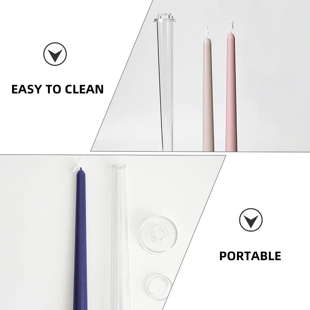 

3Pcs Taper Mold Plastic DIY Making Molds Easy Release Fine Workmanship Handmade Wax Crafting Supplies