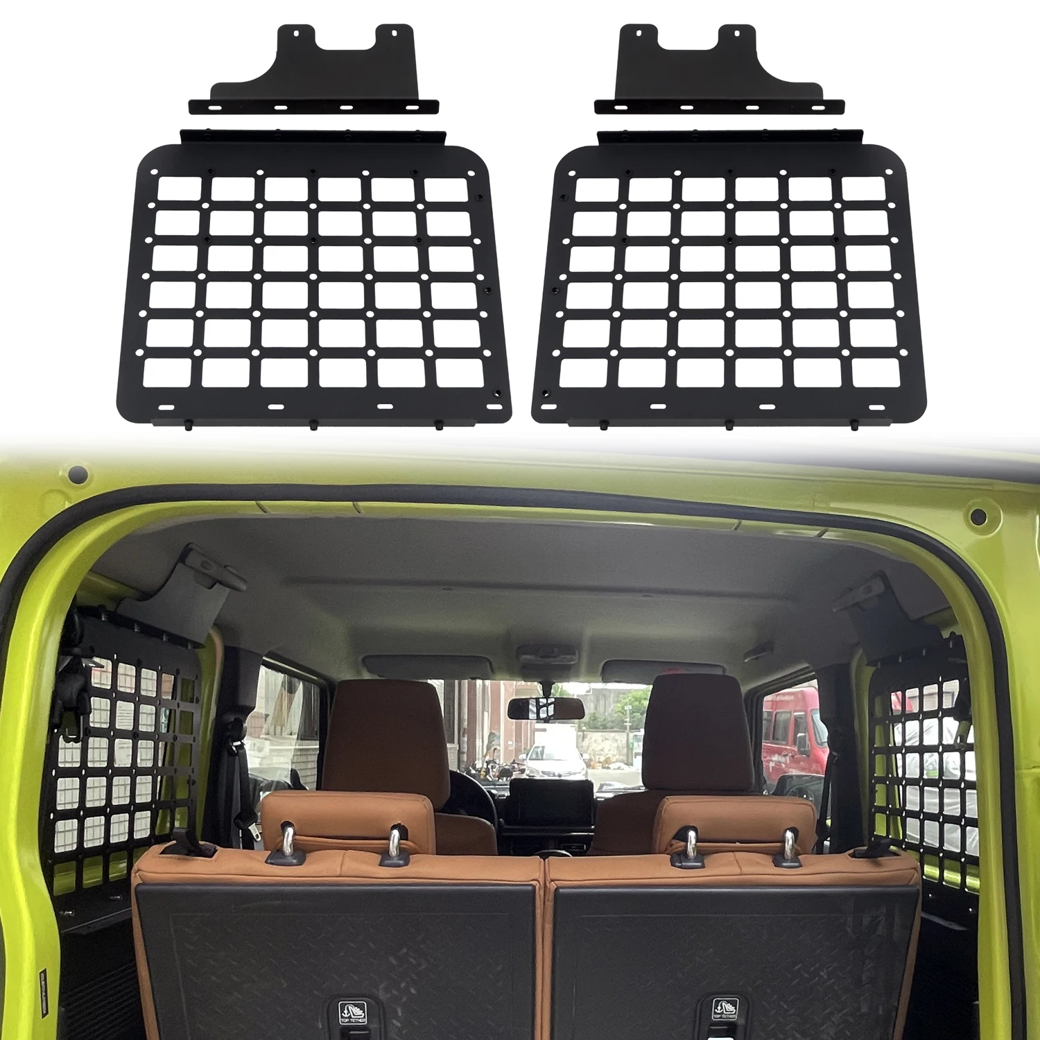 For Suzuki Jimny 2019-2023 Aluminum Alloy Rear Side Window MOLLE Storage Flank Panel Trunk Shelf Storage Bracket Luggage Rack