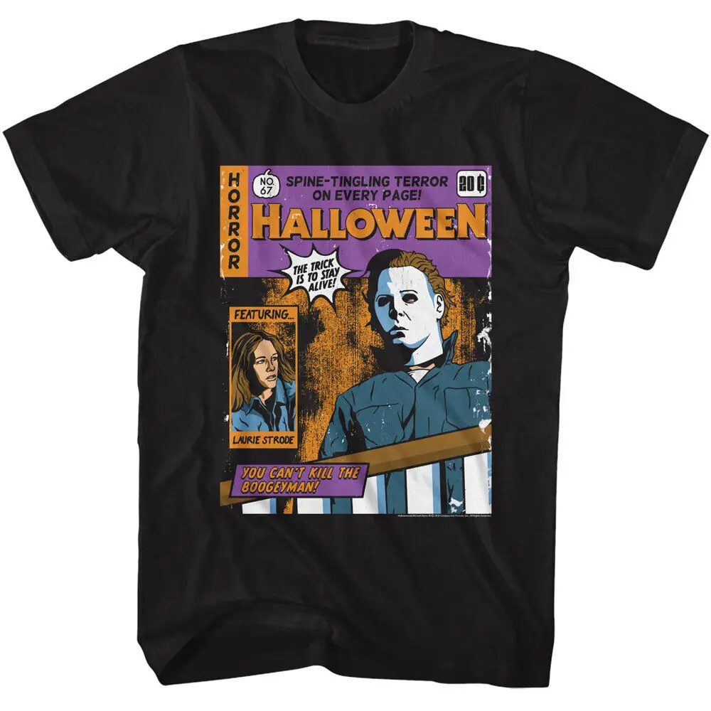 

Halloween Horror Movie Spine Tingling Terror Comic Book Cover 20c Men's T Shirt