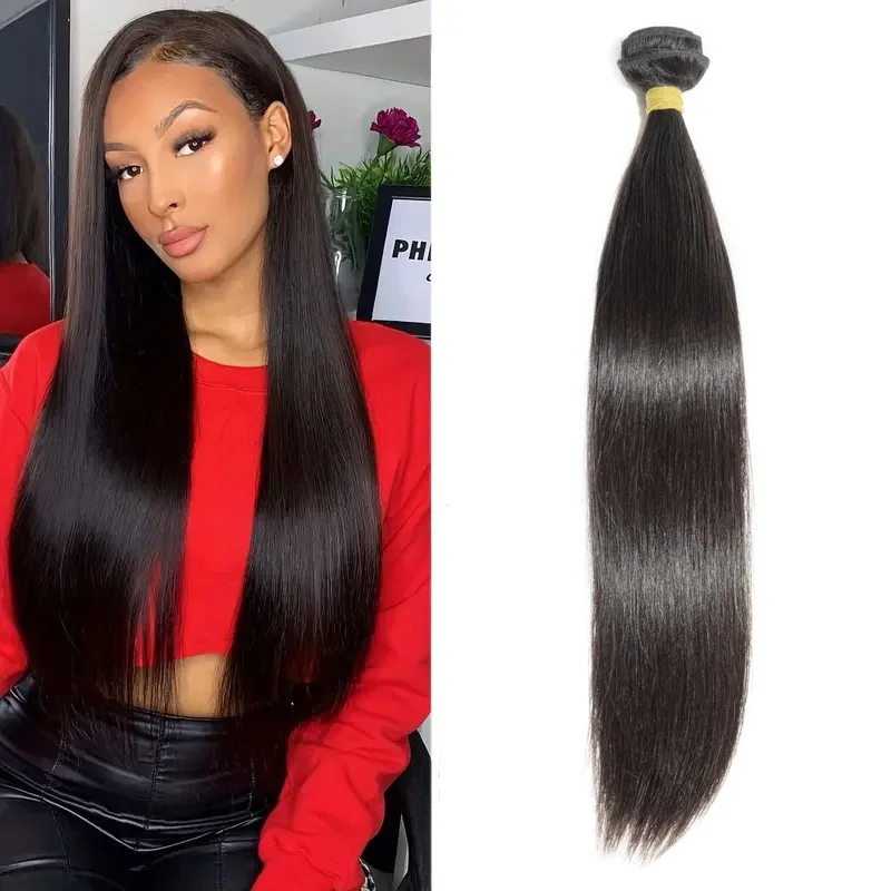 3 4 Bundles Raw Virgin Remy Double Weft Wholesale 30 36 Inch Brazilian Bone Straight Weave Bundles Human Hair Extensions