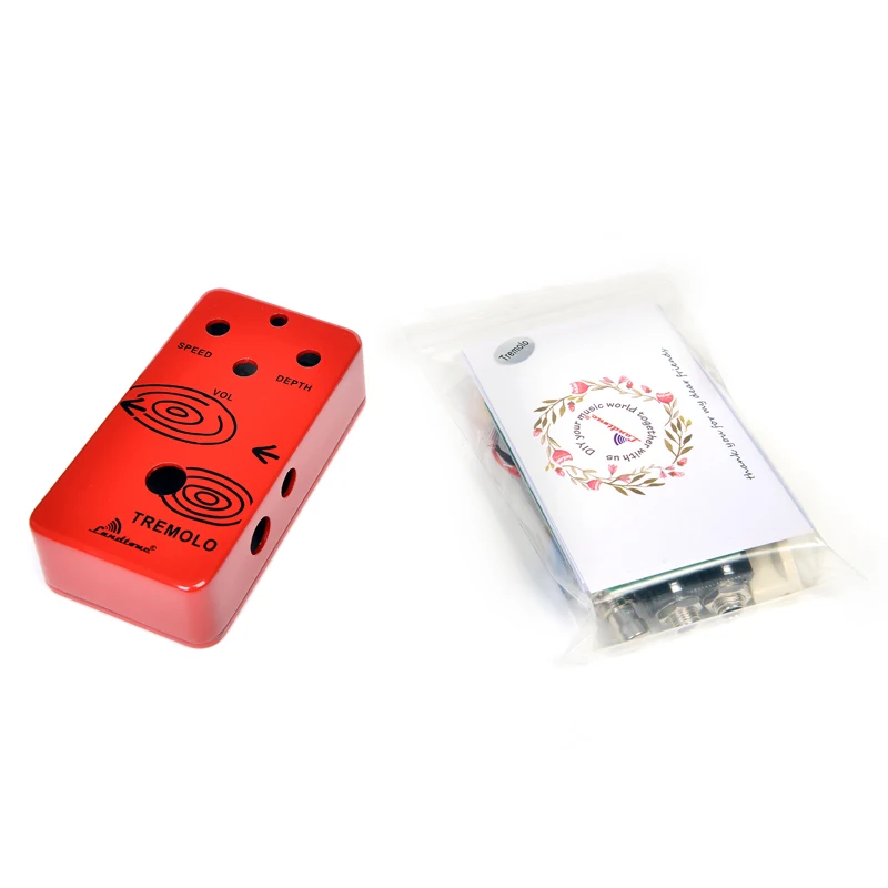 LANDTONE DIY Tremolo Guitar Effect Pedal Kits With 1590B Style Aluminum Box and 3PDT Foot Switch True Bypass Free Shipping