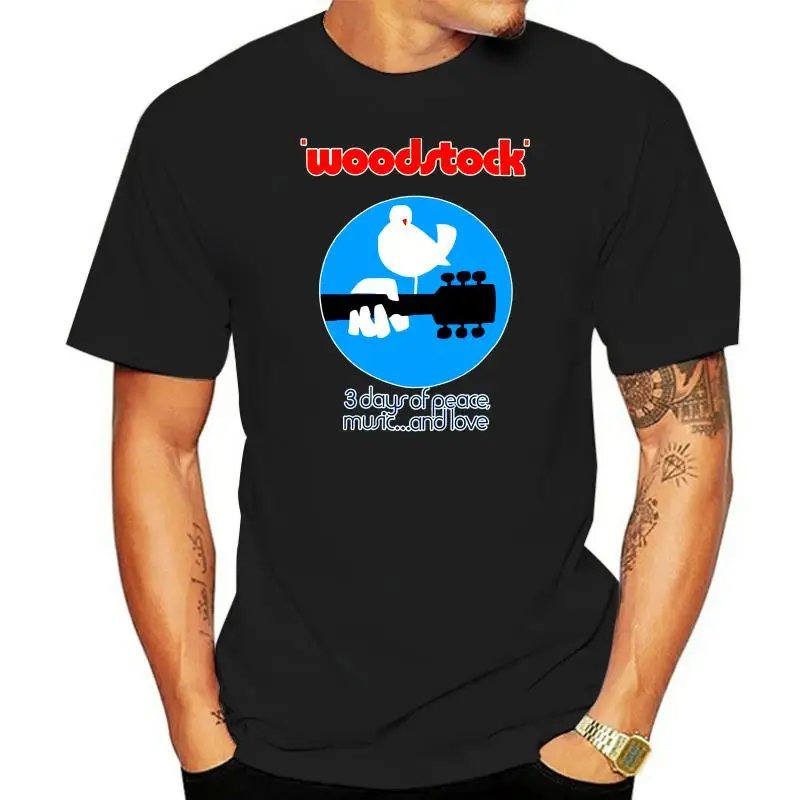 New Woodstock 3 Days of Peace Music Concert Men White Black T-Shirt Size S-3XL Cheap Sale 100 % Cotton T Shirts for Boys(1)