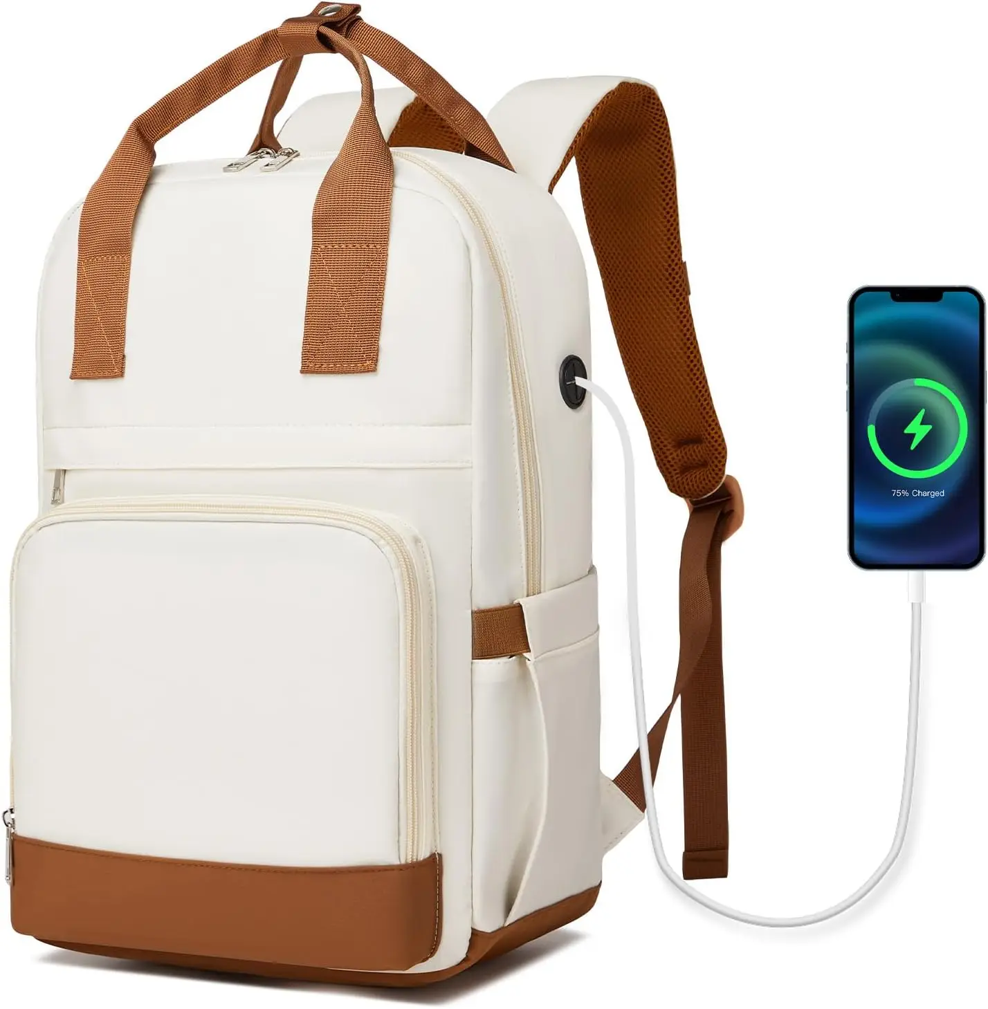 KONO Damen-Rucksack 15,6 Zoll, Laptop-Schulrucksack für Mädchen, eleganter Arbeits- und Reiserucksack für Universität, Büro