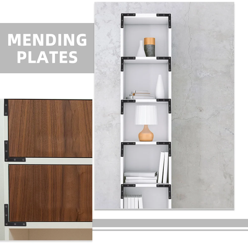 

30Pcs L Shaped Corner Brackets Cold Rolled Steel Durable Furniture Mending Plates Flat Braces for Wood Repair Metal Plate