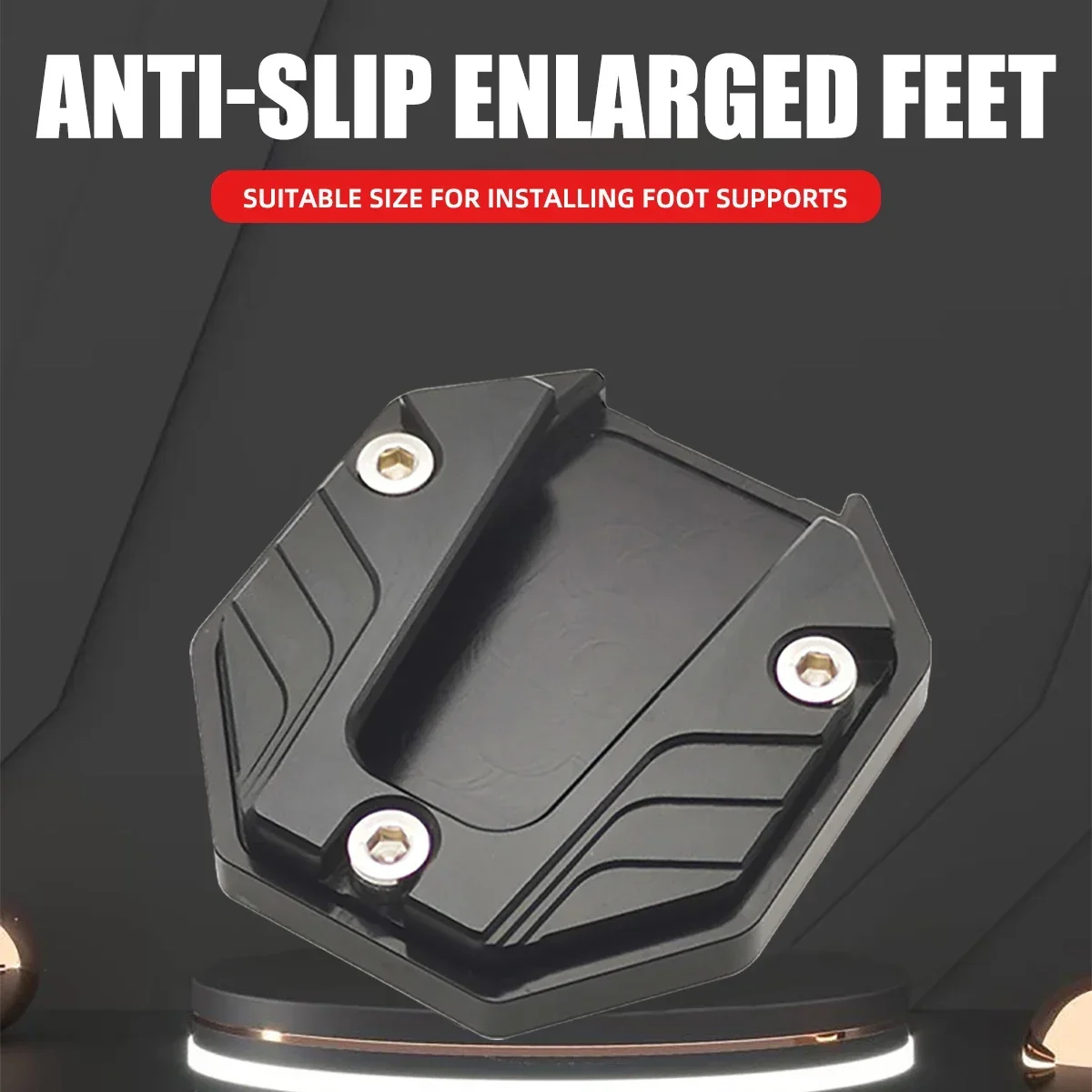 Universal Scooter Motorcycle Bike Kickstand Extender Foot Side Stand Extension Pad Support Plate Anti-skid Enlarged Base