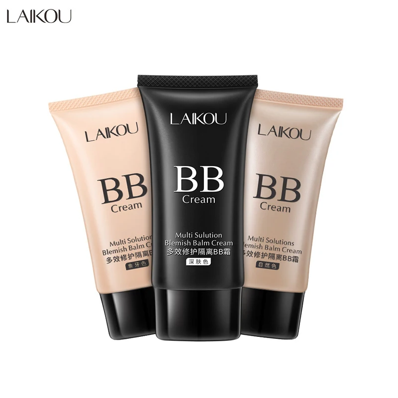 LAIKOU BB Cream Concealer Foundation Make Up Natural Dark Makeup Cosmetics Light Moisturizing Multi Sulution Blemish Balm Cream