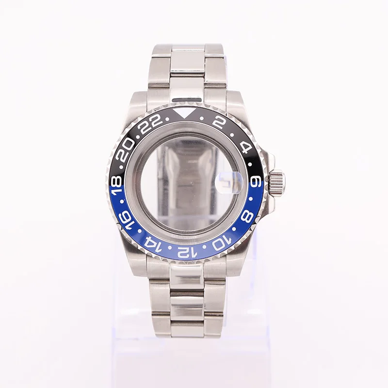 

40mm GMT Bezel Insert Watch Cases Sapphire Glass Oyster Bracelet for Seiko Mods NH35 NH34 NH36 Movement Repalcement Parts