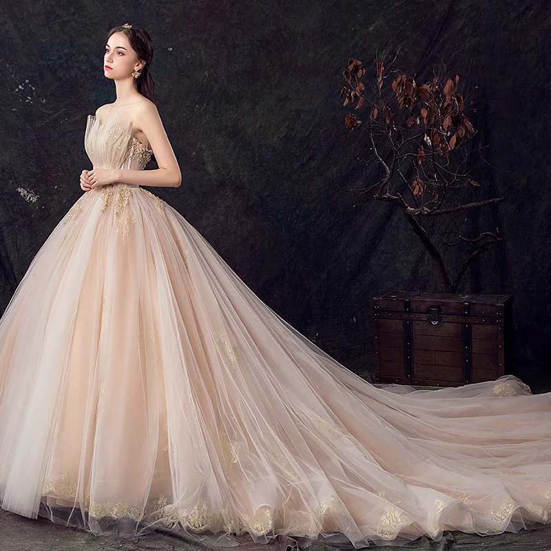 Robe de mariée en dentelle Super magnifique, tenue de bal brillante, nouvel arrivage 2022