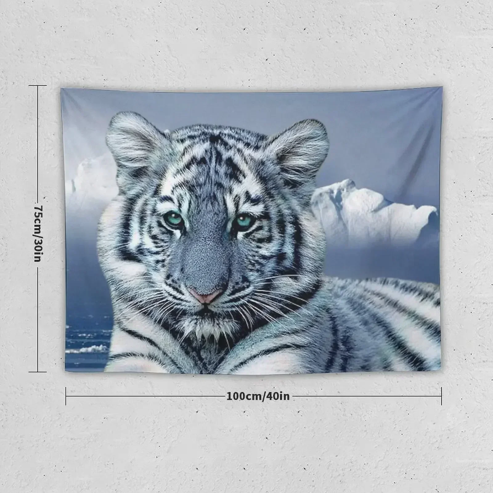 Blue White Tiger Tapestry Aesthetics For Room Home Decoration Accessories Bedroom Decor Tapestry