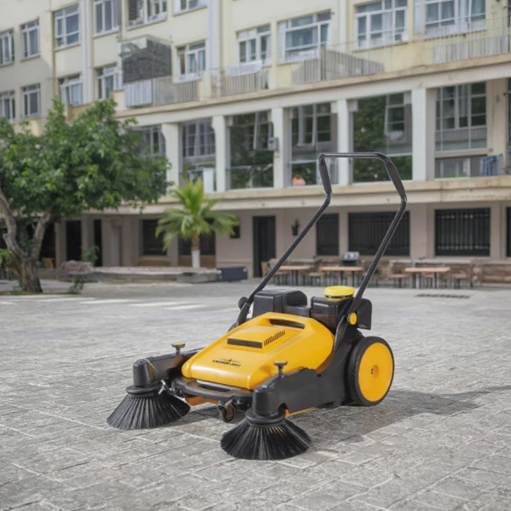 Nova vassoura elétrica de 48v, máquina industrial de limpeza de calçada e piso de estrada com componentes de escova fortes