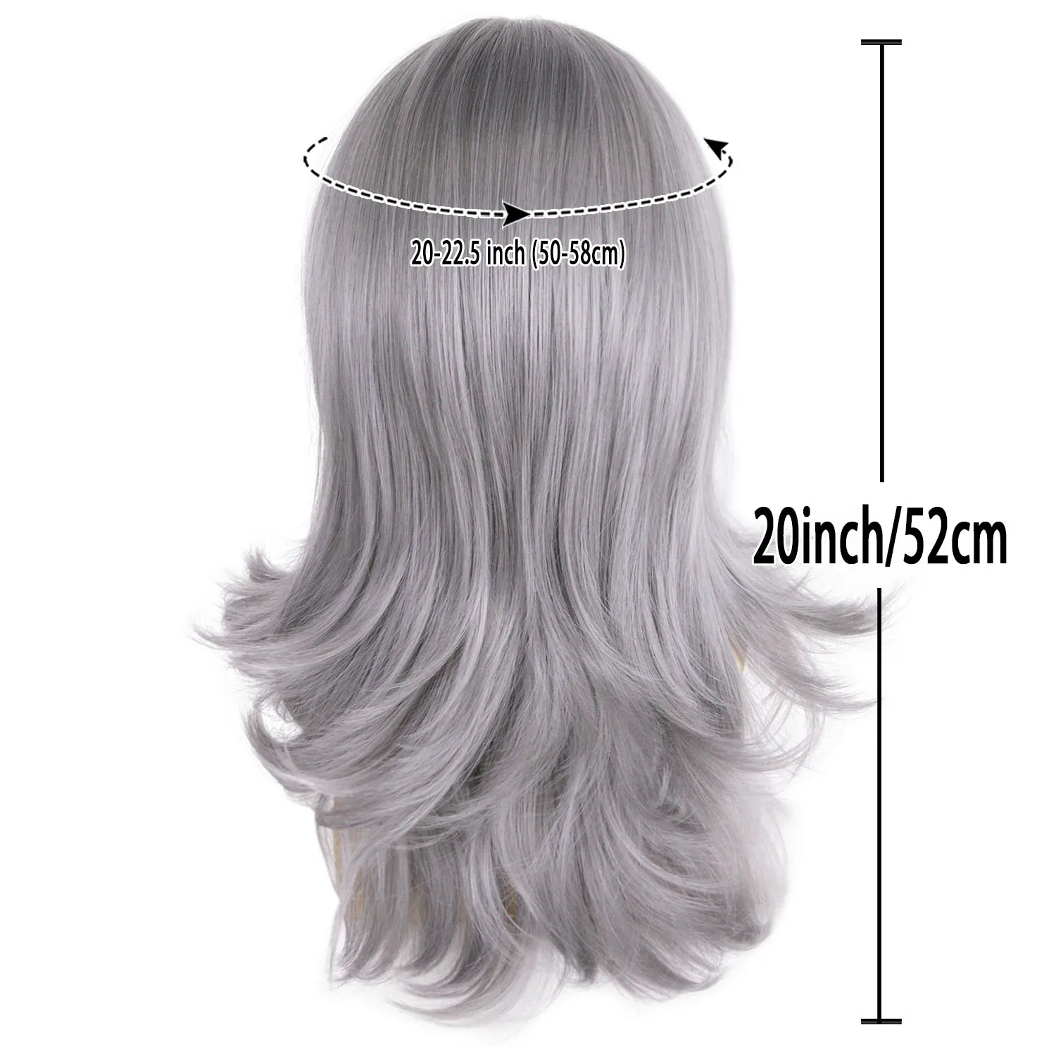 Mens Wig White Ombre Grey Long Straight Synthetic Cosplay Hair Halloween Costume Party Roleplay 70s 80s Wigs for Men