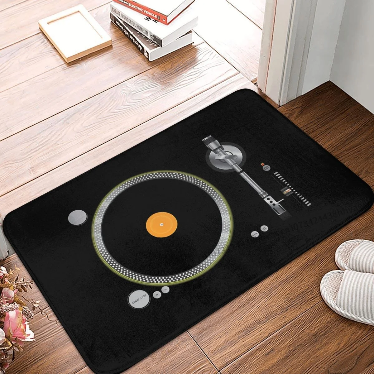 Retro Machines Non-slip Doormat Bath Mat Turntable Music Vinyl Record Player Gramophone Balcony Carpet Welcome Rug Indoor Decor