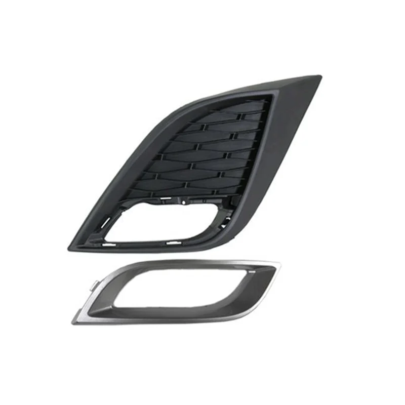 

Car Front Bumper Fog Light Grille Fog Lamp Grill Cover With Chrome Frame For Mazda 3 2010 2011-ABQF