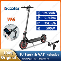 iScooter W6 EScooters 500W 36V7.8Ah Voltix APP Smart Connection Electric Scooter 10-inch Wear-Resistant Tires Portable eScooter