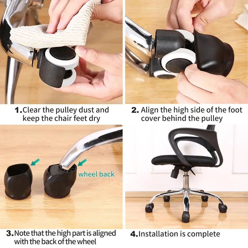 Felt Bottom Furniture Wheel Caster Cups Sofa Bed Office Chair Wheels Stopper Floor Protectors Covers Silicone Prevents Scratches - Image 5