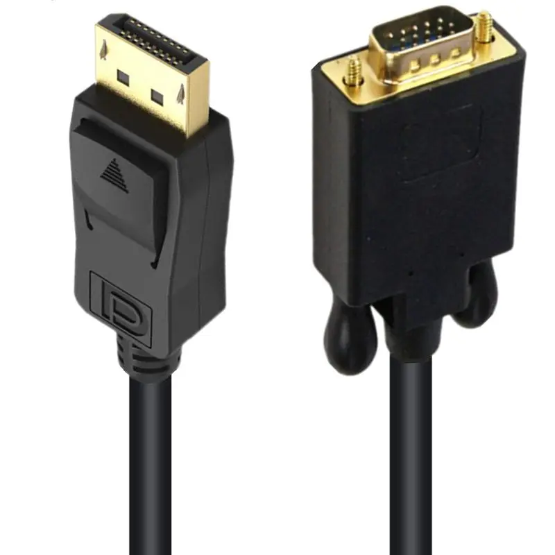 1.8m DisplayPort to VGA 15Pin/DVI (24+1) Adapter Converter Cable - DP to VGA DVI Adapter Cable 1920x1200-Black