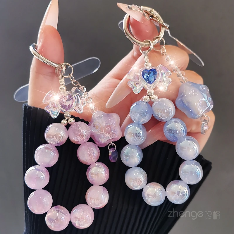 Handmade Luxury Crystal Beaded Phone Chain - Ins Style Finger Lanyard & Bag Charm
