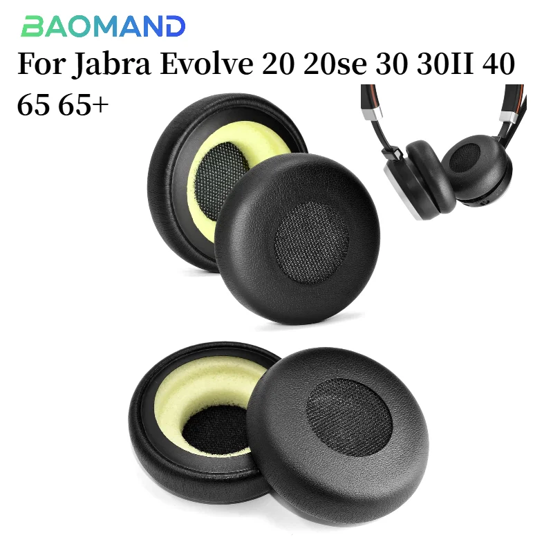 

Replacement for Jabra Evolve 20 20se 30 30II 40 65 65+ Headphones Memory Foam Cushions Earmuff Earpads Gamer Leather case