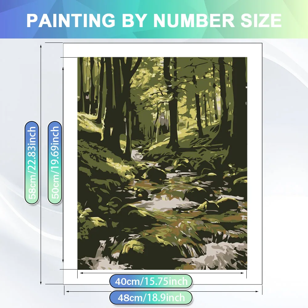 HUACAN Painting With Numbers Tree Landscape Forest HandPainted Kits Gift Drawing By Numbers Oil Painting Diy Wall Decoration
