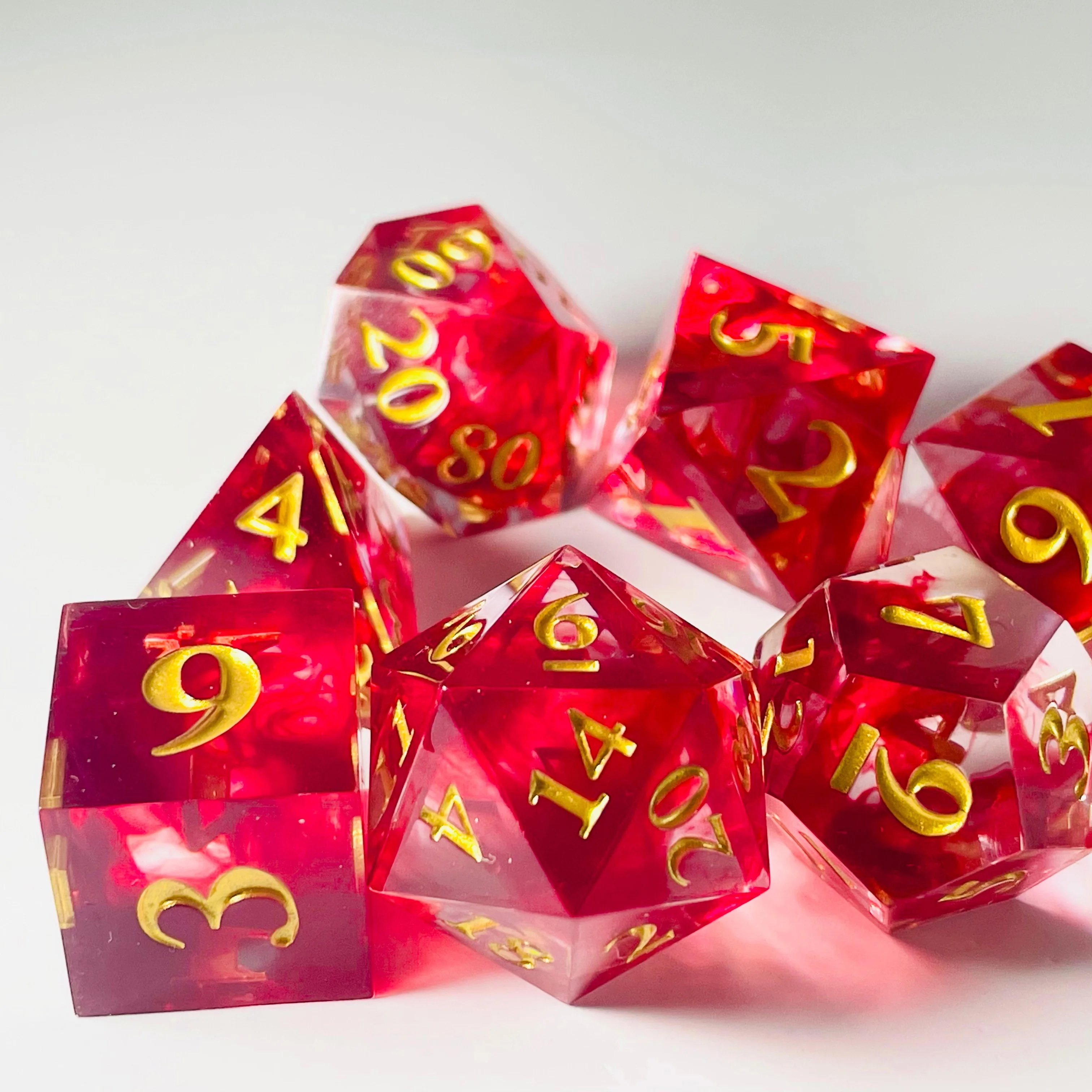 7 buah/set dadu Dungeon dan naga dadu Resin DND D & D dadu polihedral besar untuk permainan papan RPG dadu permainan peran D20 D12 D8 D6