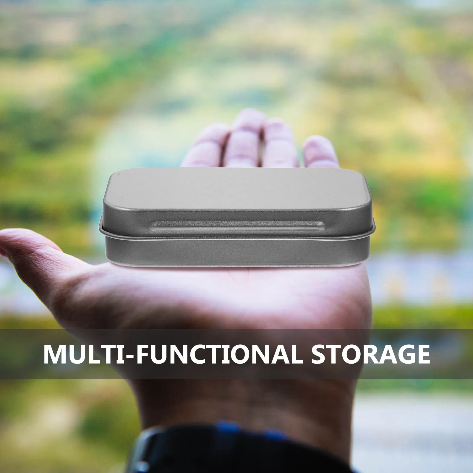 

5Pcs Hinged Frosted Tinplate Boxes Small Metal Storage Case for Candy Pills Cards Portable Multi-Functional Storage Containers