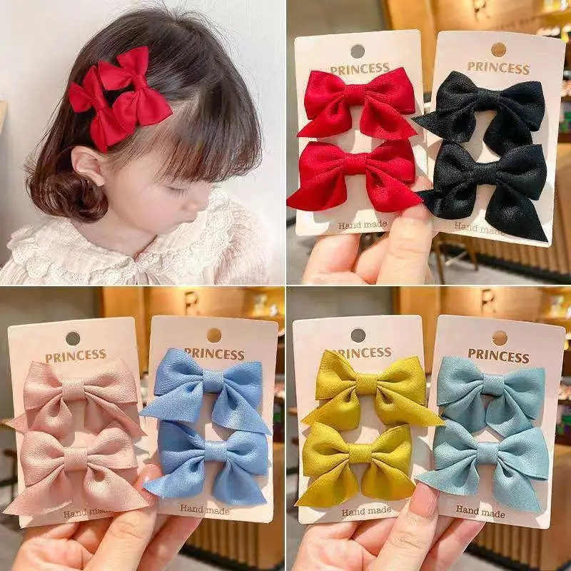 Korean Version of Children\'s Hairpin Bow Headdress Lovely Princess Little Girl Hair Ornament Red Girl Clip Baby Hairpin