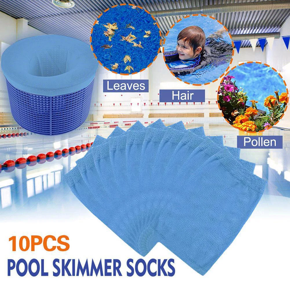 5/10/15Pcs Filter Storage Pool Skimmer Socks Elastic Mesh Screen Net Swimming Pool Filter Socks for Baskets Skimmers Ground Pool