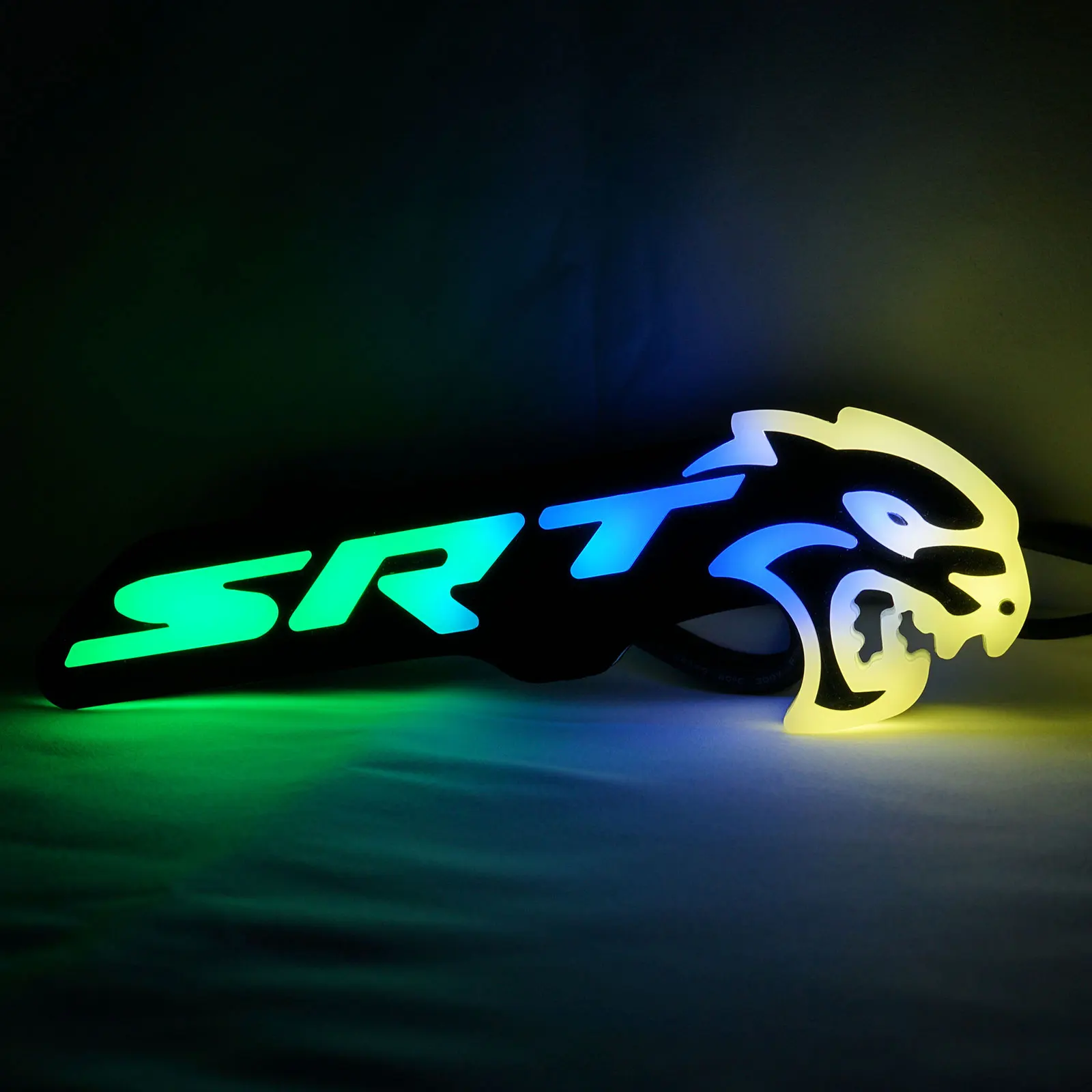 Lámpara de rejilla RGB dinámica multicolor, indicador de advertencia de peligro, luz de precaución intermitente, luces emblema para Hellcat SRT Dodge