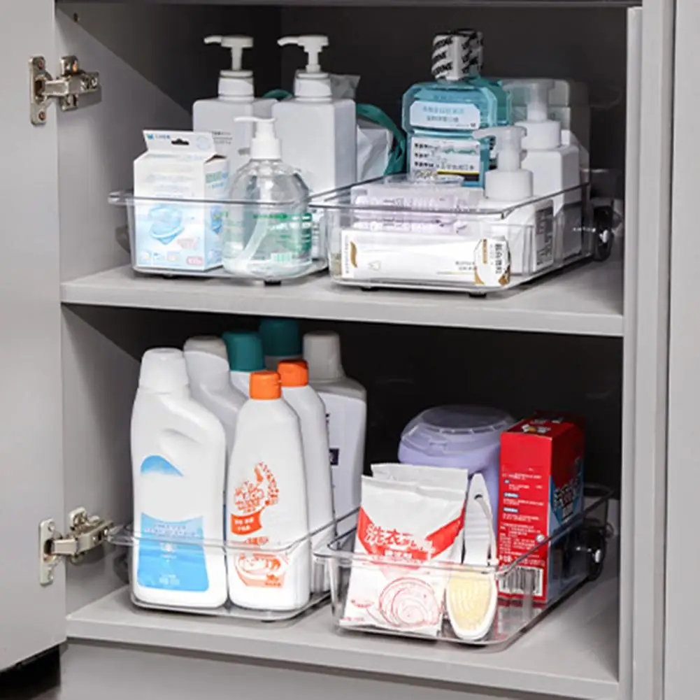 

Adjustable Under Sink Storage Rack Pull Out Drawer Sliding Wheels 2 Tier for Kitchen Bathroom Space Saving Easy Install