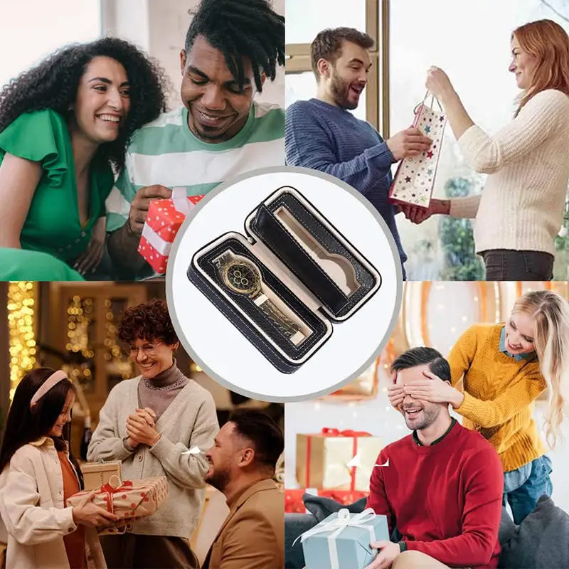 PU Leather Watch Organizer Box Vintage Jewelry Storage Watch Case For Men Women Best Gift Box Display Boxes