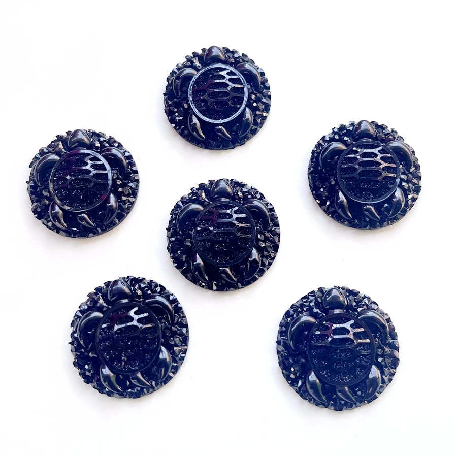 Round Sea Turtle Resin Rhinestone Gems 25mm Flatback Beaded Earring Cabochon Native Style Beadwork Making 20pcs -S12