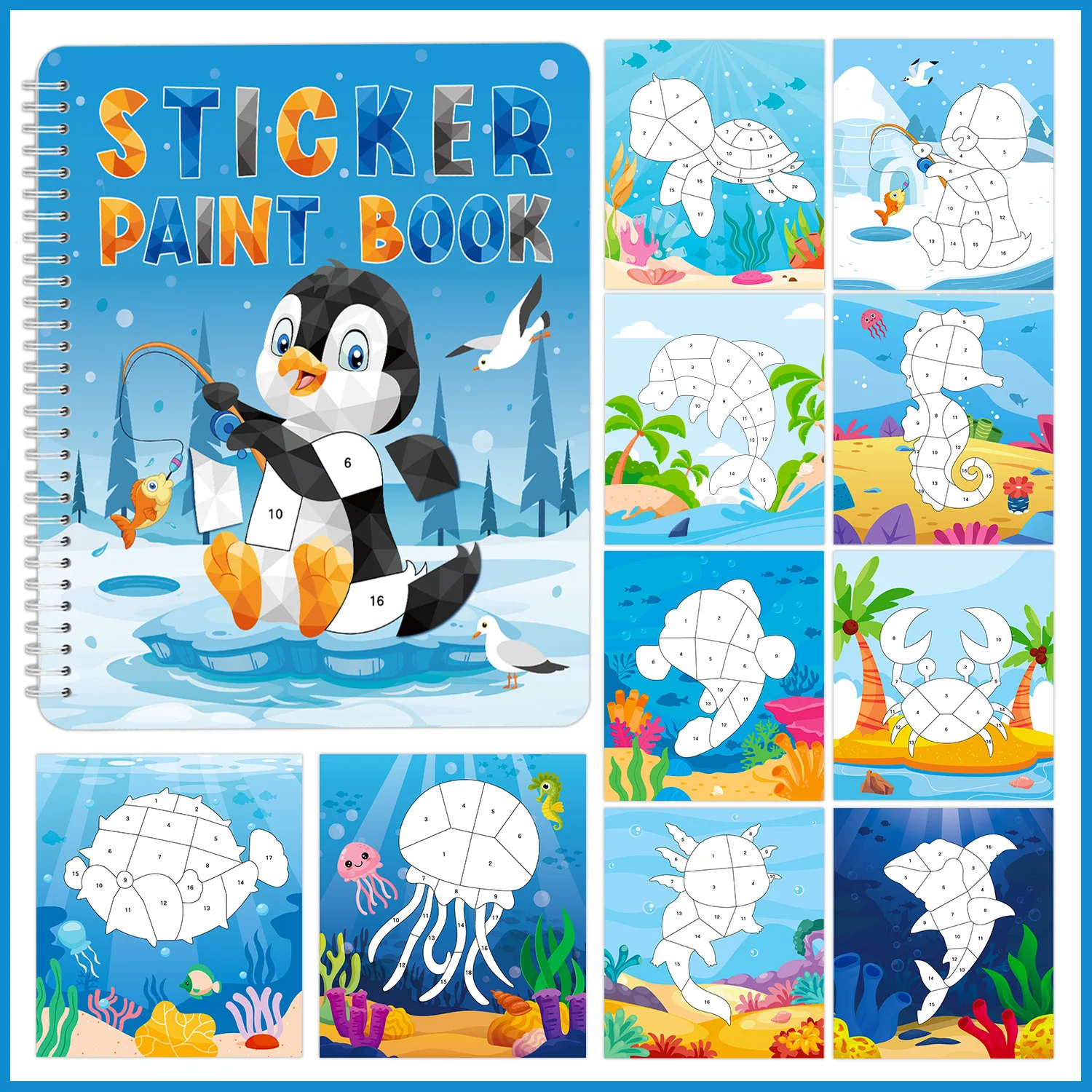 Sticker Painting Books Children's Handicrafts DIY Animals Girls' Jigsaw Puzzles Sticker Toys Sticker Books