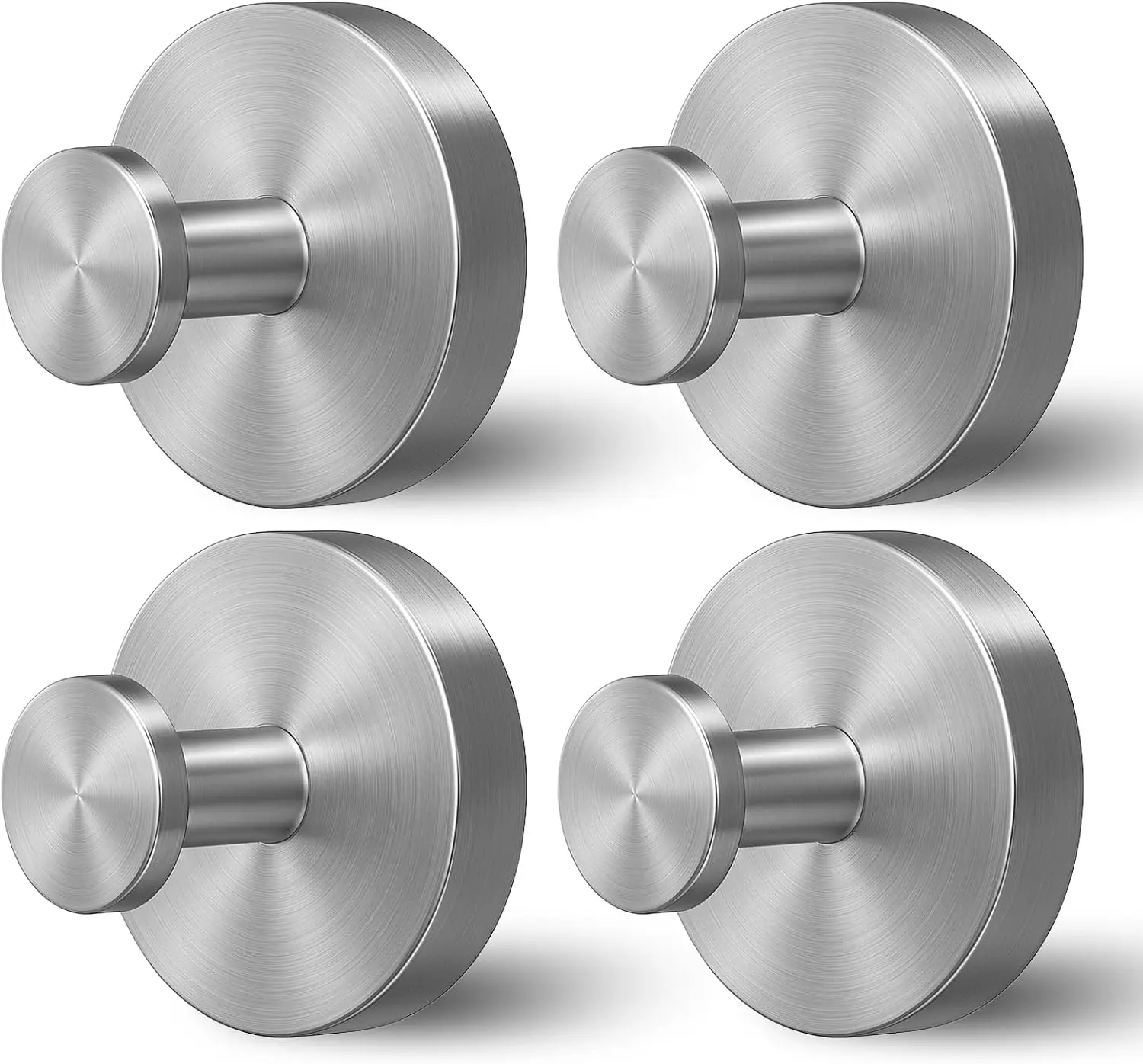 

4-Pack Silver Suction Cup Shower Hooks for Glass Windows, Removable Towel Hooks for Bathrooms
