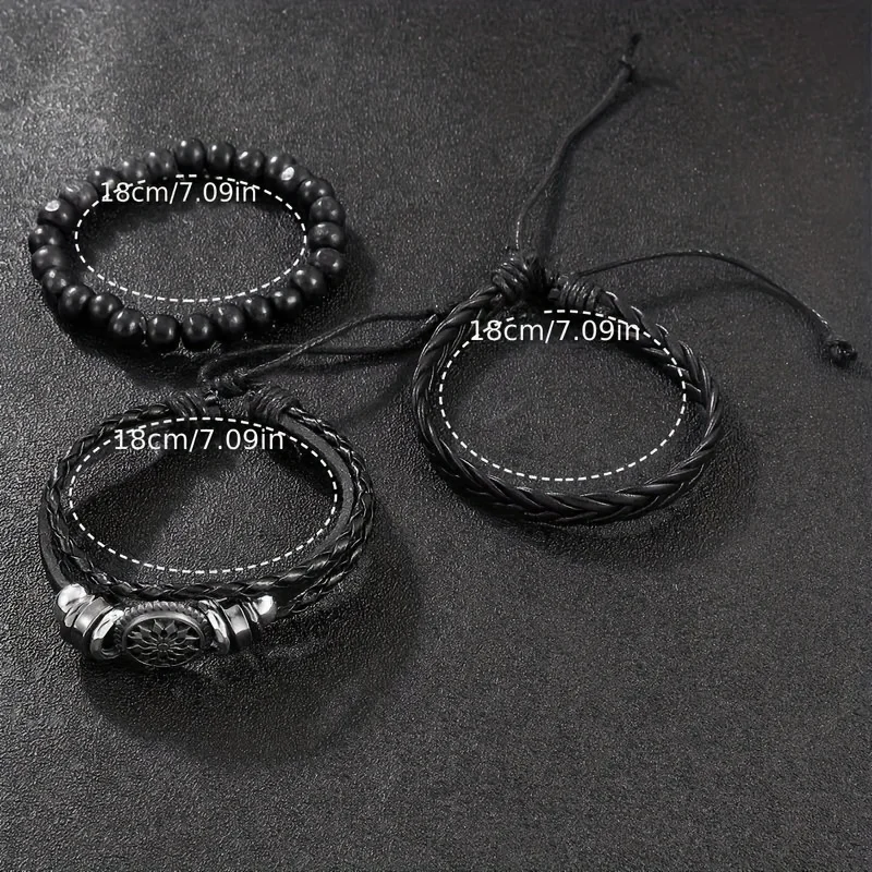 Fashionable Men's Quartz Watch & 3pcs Bracelets Set - Ideal Gift Choice, Suitable For Any Occasion, Gift For Boyfriend/Dad