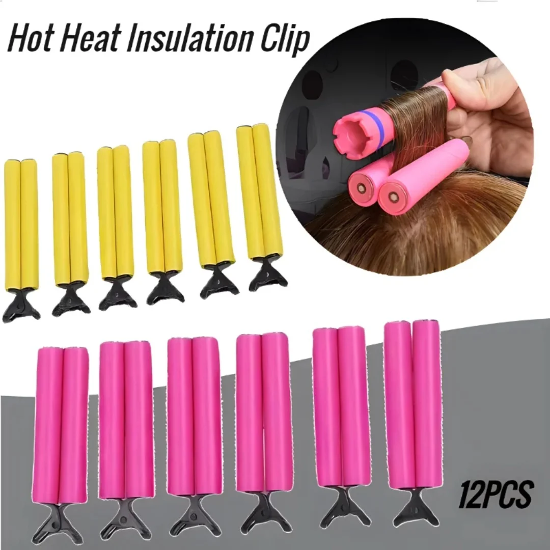 

12Pcs Set New Style Professional Anti-scald Heat Insulation Clip Beauty Salon Hair Rollers Perm Hair Salon Styling Tool