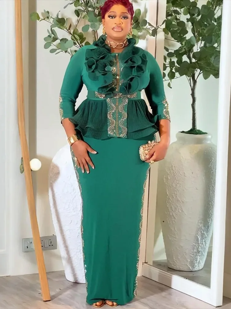

Элегантные африканские платья для женщин больших размеров, вечерние длинные платья с рюшами, наряды в стиле дашики и анкара, африканская одежда 2026