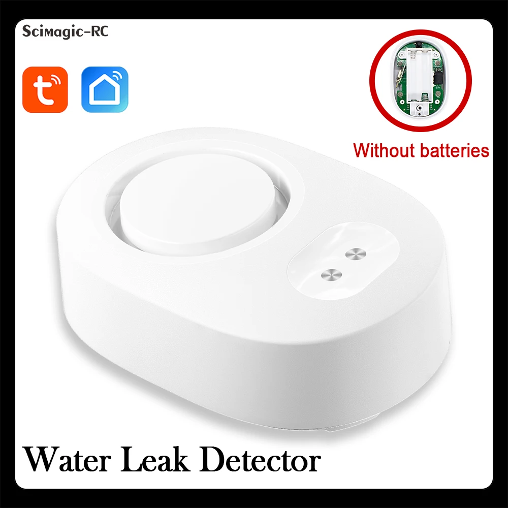 

Tuya Smart WiFi Water Leak Detector Sensor 100dB Siren Real-Time APP Alerts Overflow Leakage For Home, Basement, Kitchen Leak