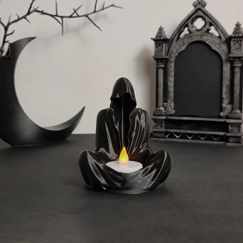 3D-gedruckter Ghost Wizard Kerzenhalter, Gothic Aromatherapie Kerzenornament Kerzenhalter Halloween und Weihnachtsdekoration