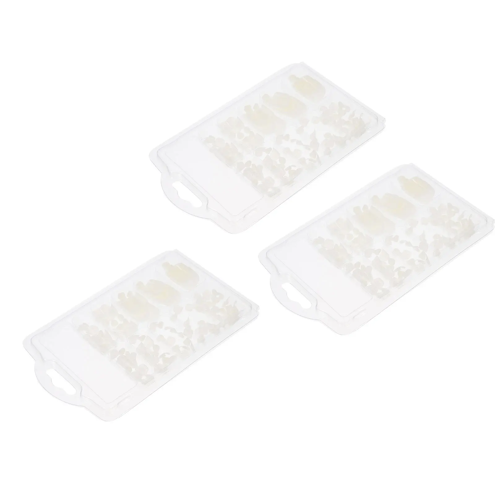 

3 Boxes White False Toe Nails Wearable Female DIY Plain Color Short Square Nail Art Accessories Fake Nail Sheets